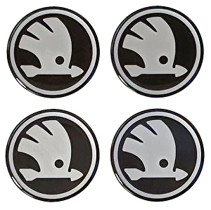 Naklejki na dekielki felgi kołpaki Skoda 50 mm